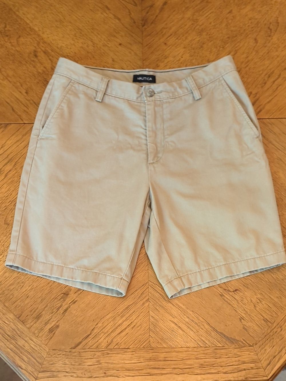 Nautica Men's Light Khaki Flat Front Shorts